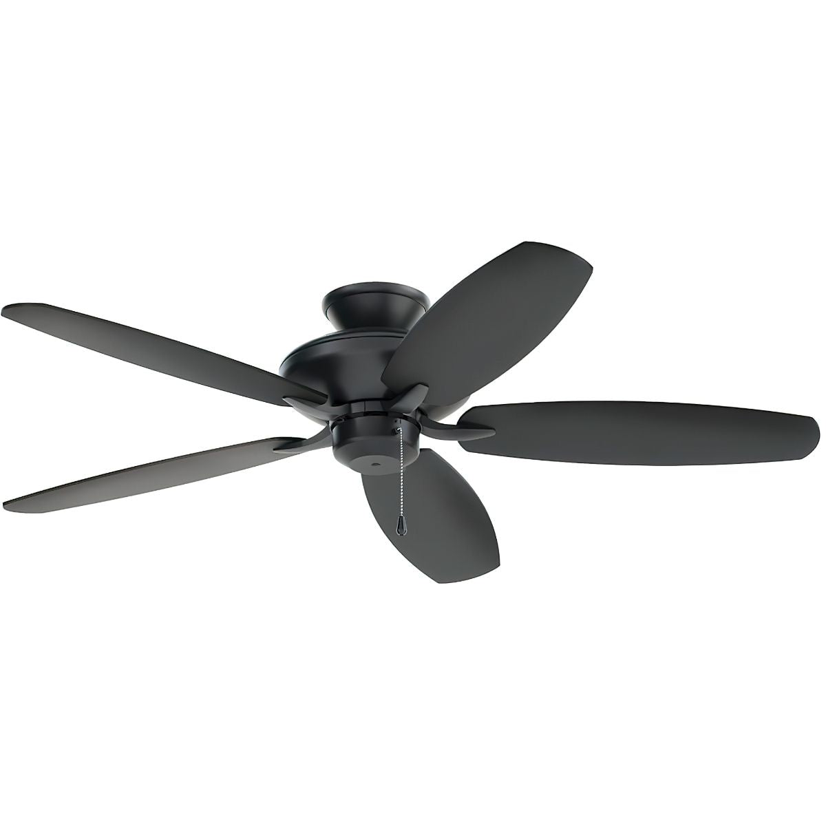 Renew Energy Star 52 Inch Satin Black Simple Ceiling Fan with Pull Chain - Bees Lighting