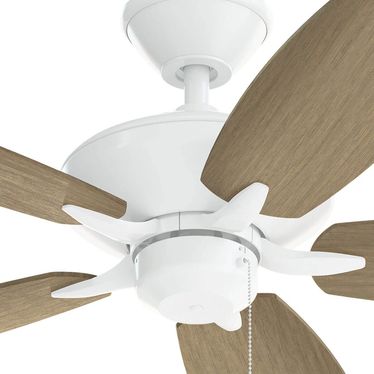 Renew Patio 52 Inch Matte White Damp Rated Ceiling Fan with Pull Chain - Bees Lighting