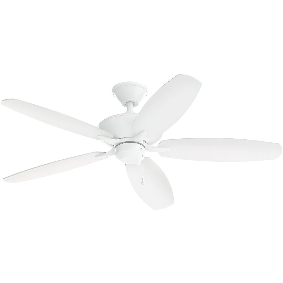 Renew Patio 52 Inch Matte White Damp Rated Ceiling Fan with Pull Chain - Bees Lighting