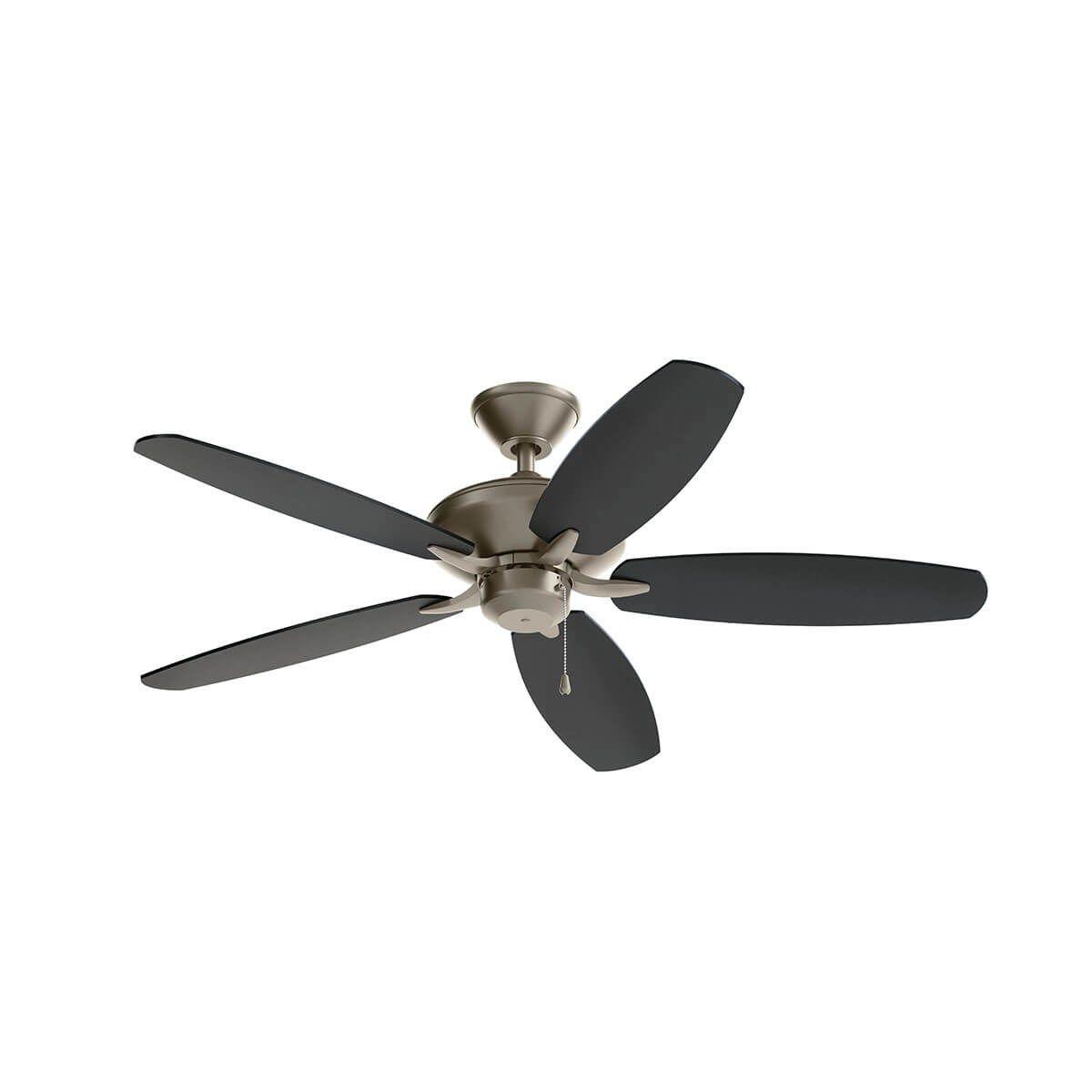 Renew Patio 52 Inch Brushed Nickel Damp Rated Ceiling Fan with Pull Chain - Bees Lighting