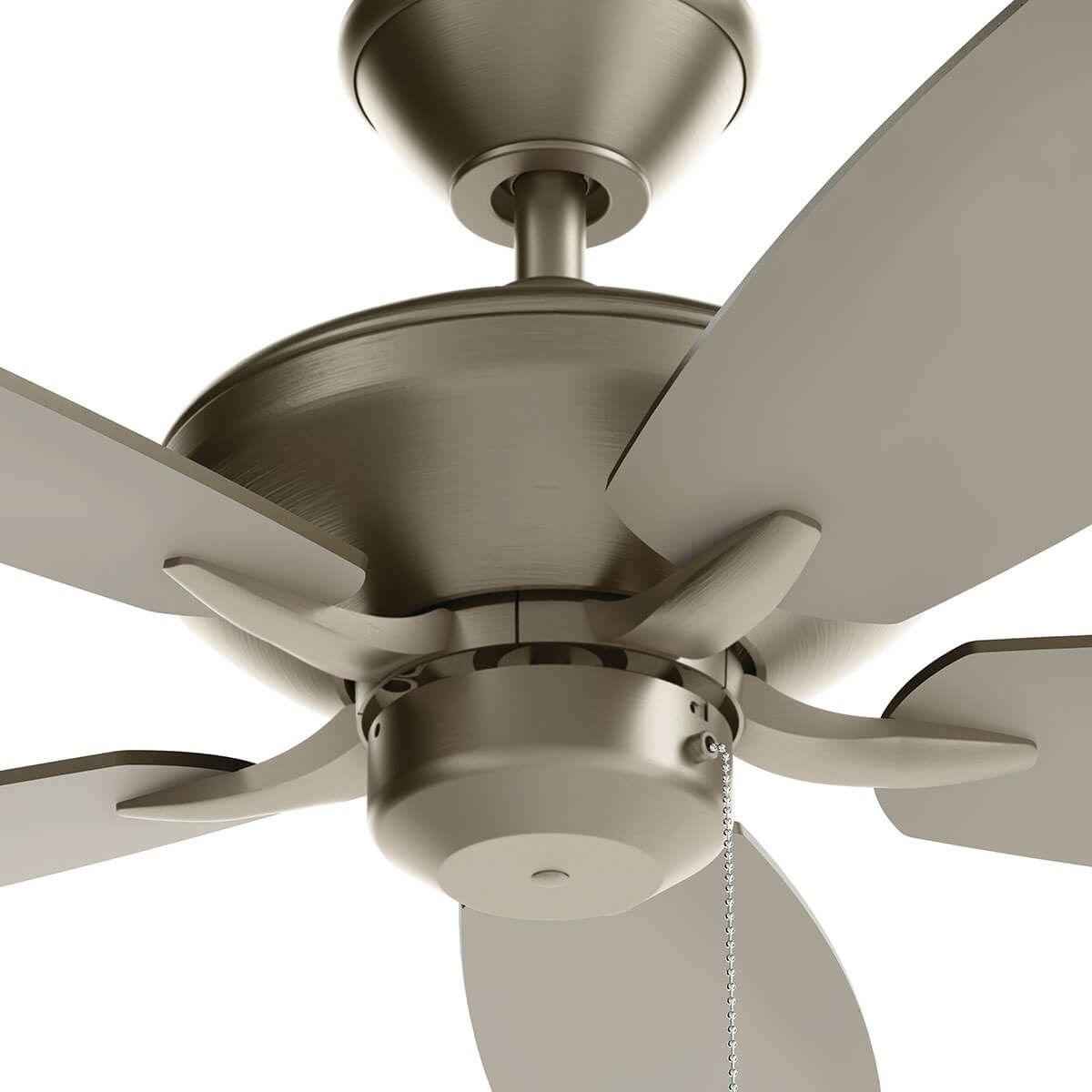 Renew Patio 52 Inch Brushed Nickel Damp Rated Ceiling Fan with Pull Chain - Bees Lighting