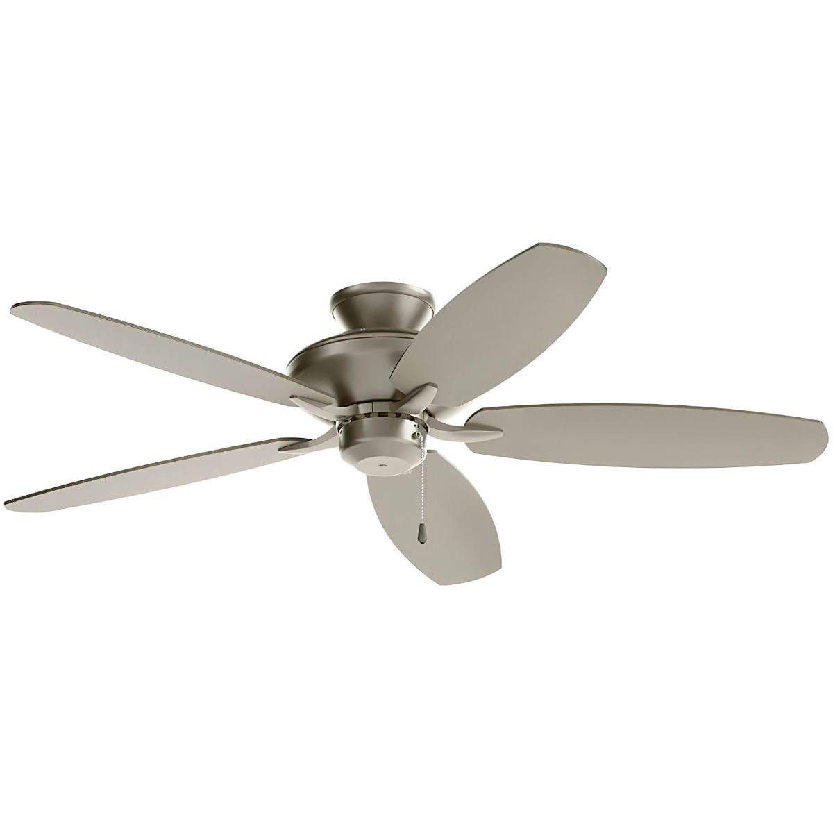 Renew Patio 52 Inch Brushed Nickel Damp Rated Ceiling Fan with Pull Chain - Bees Lighting
