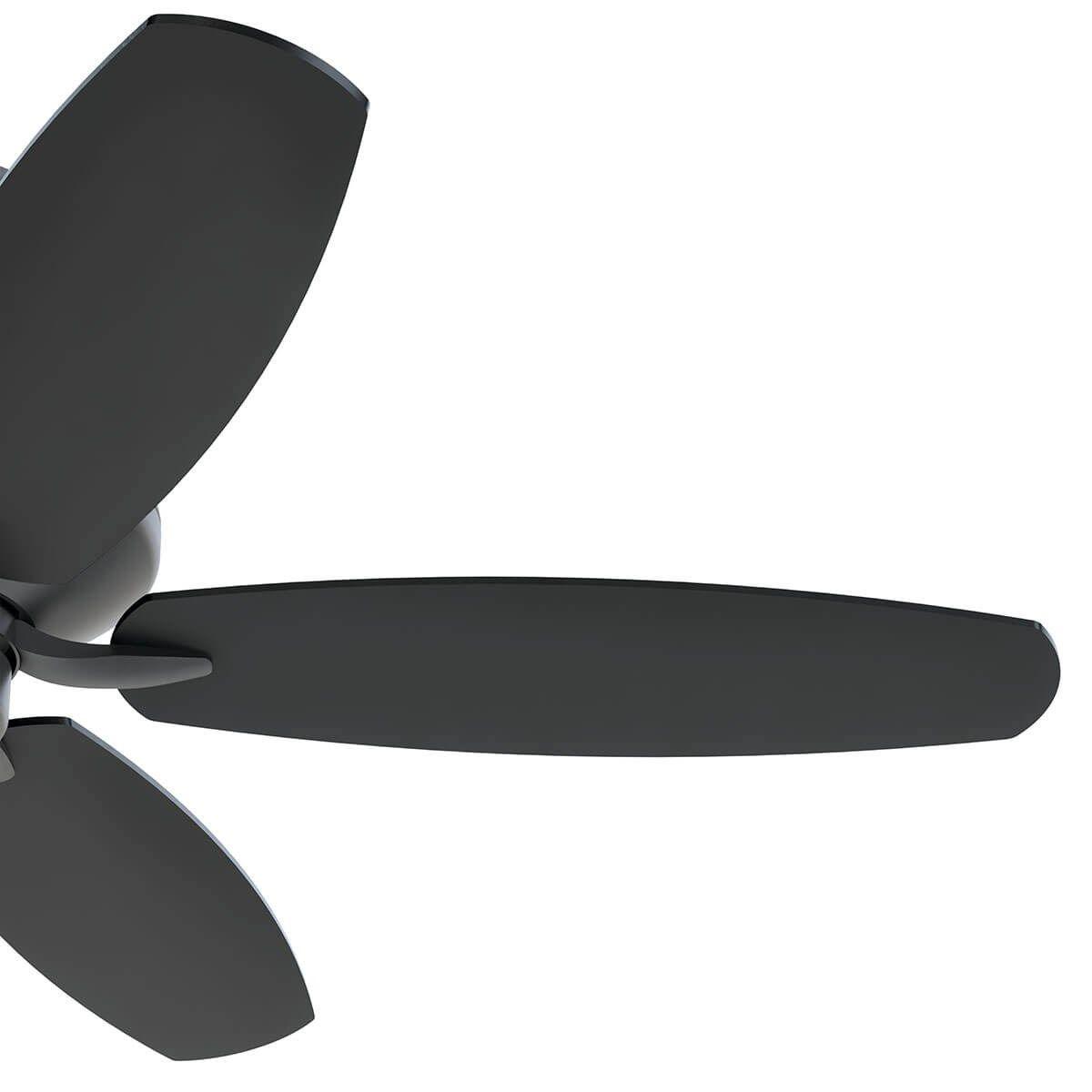 Renew Patio 52 Inch Satin Black Damp Rated Ceiling Fan with Pull Chain - Bees Lighting