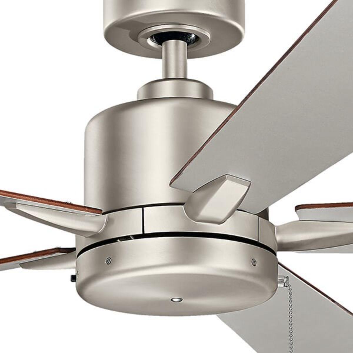 Lucian II 52 Inch Brushed Nickel Indoor Ceiling Fan with Pull Chain - Bees Lighting