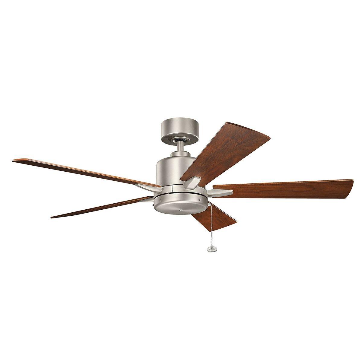Lucian II 52 Inch Brushed Nickel Indoor Ceiling Fan with Pull Chain - Bees Lighting