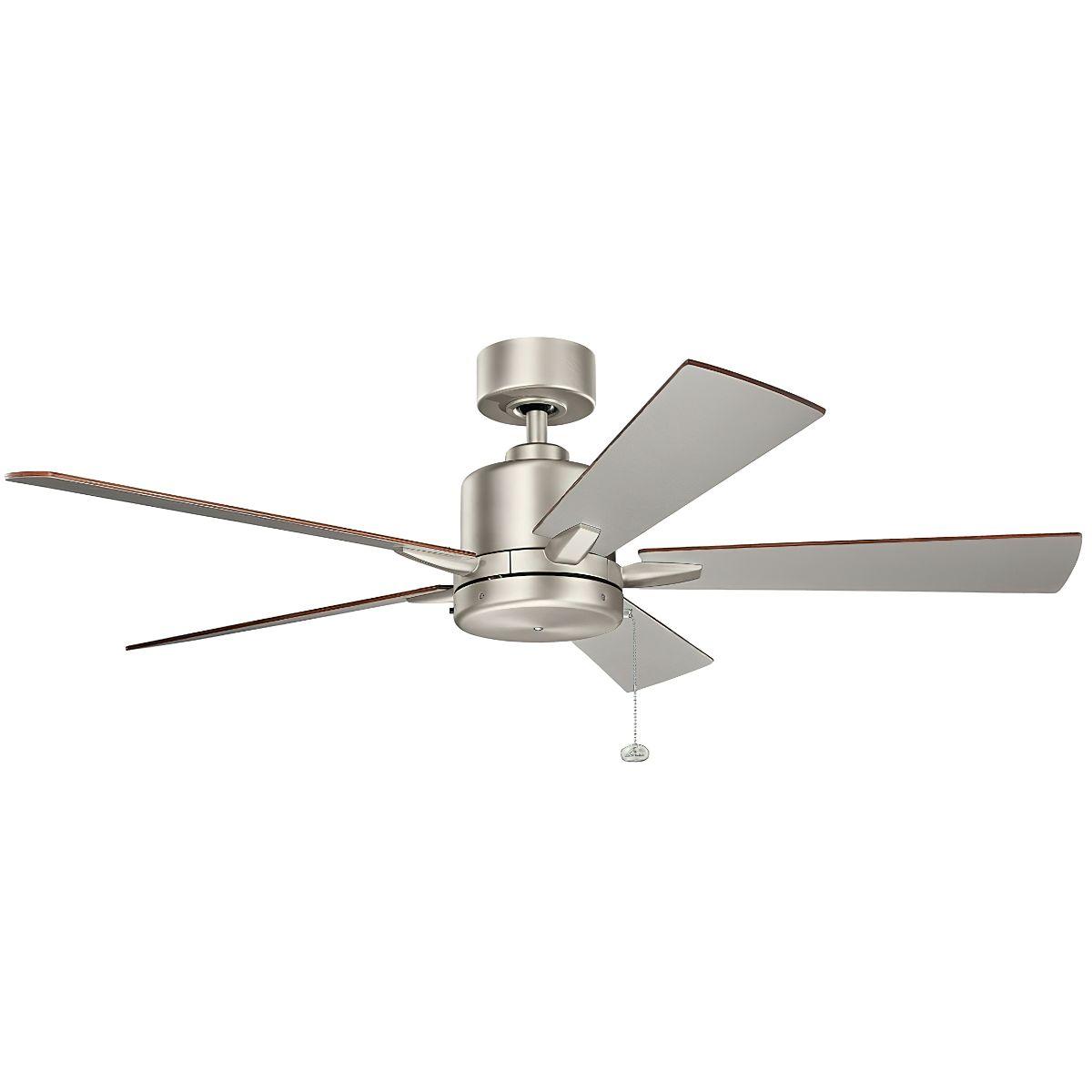 Lucian II 52 Inch Brushed Nickel Indoor Ceiling Fan with Pull Chain - Bees Lighting