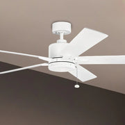 Lucian II 60 Inch Matte White Indoor Ceiling Fan with Pull Chain - Bees Lighting