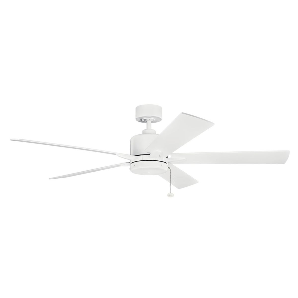 Lucian II 60 Inch Matte White Indoor Ceiling Fan with Pull Chain - Bees Lighting