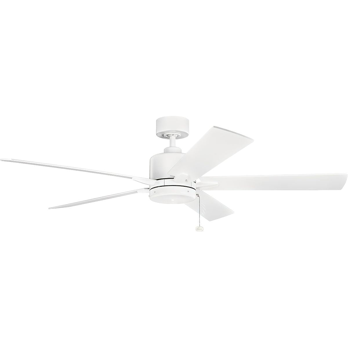 Lucian II 60 Inch Matte White Indoor Ceiling Fan with Pull Chain - Bees Lighting