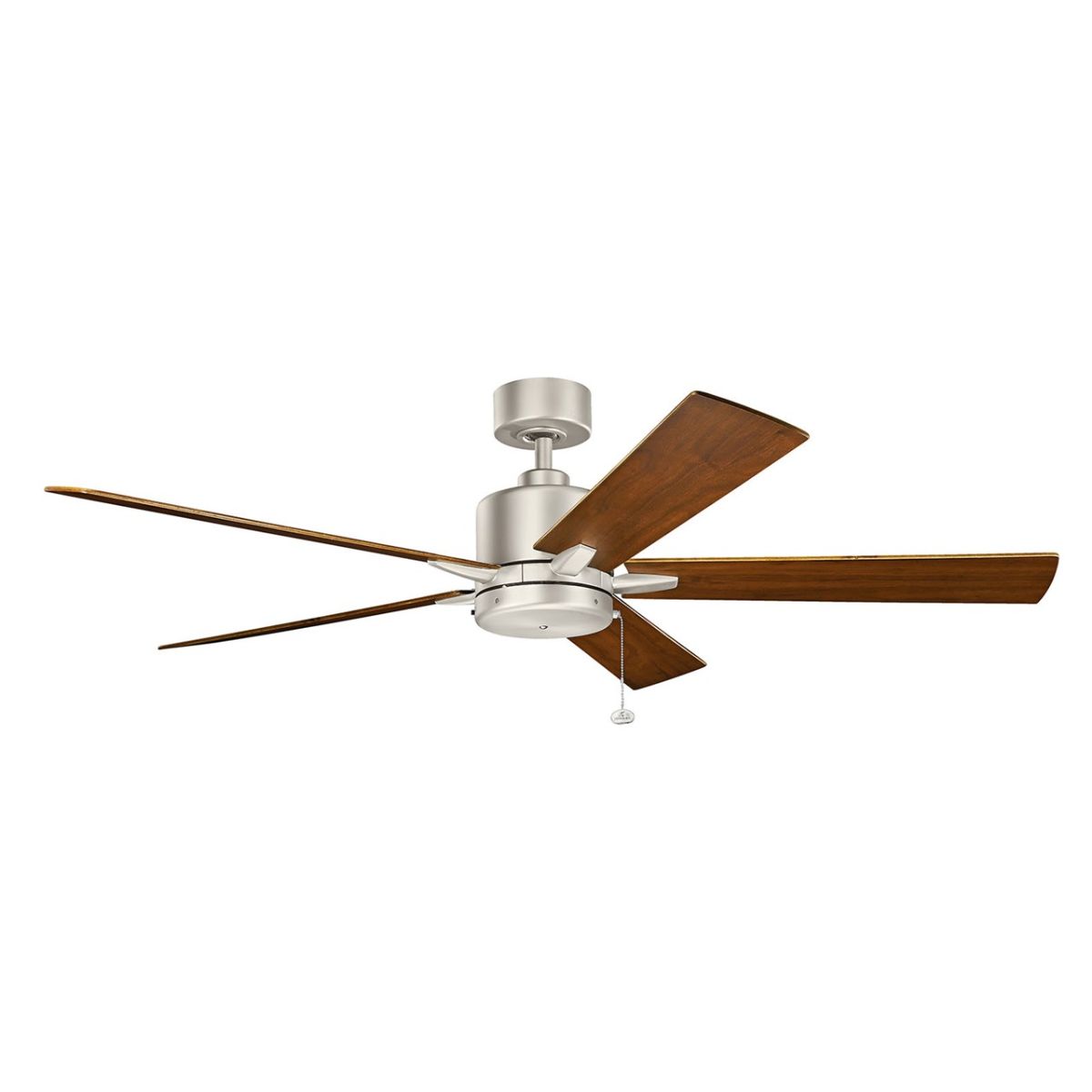 Lucian II 60 Inch Brushed Nickel Indoor Ceiling Fan with Pull Chain - Bees Lighting