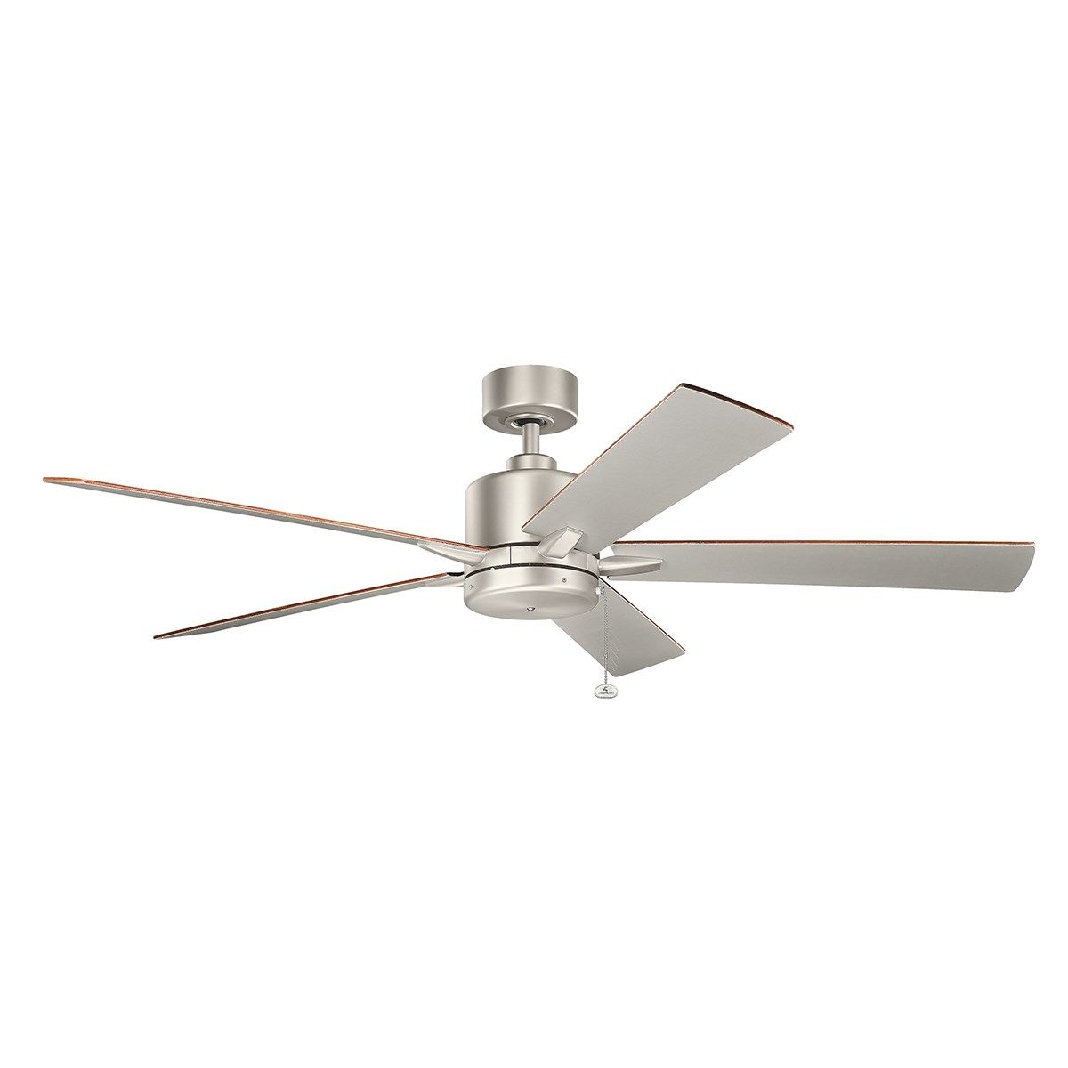 Lucian II 60 Inch Brushed Nickel Indoor Ceiling Fan with Pull Chain - Bees Lighting