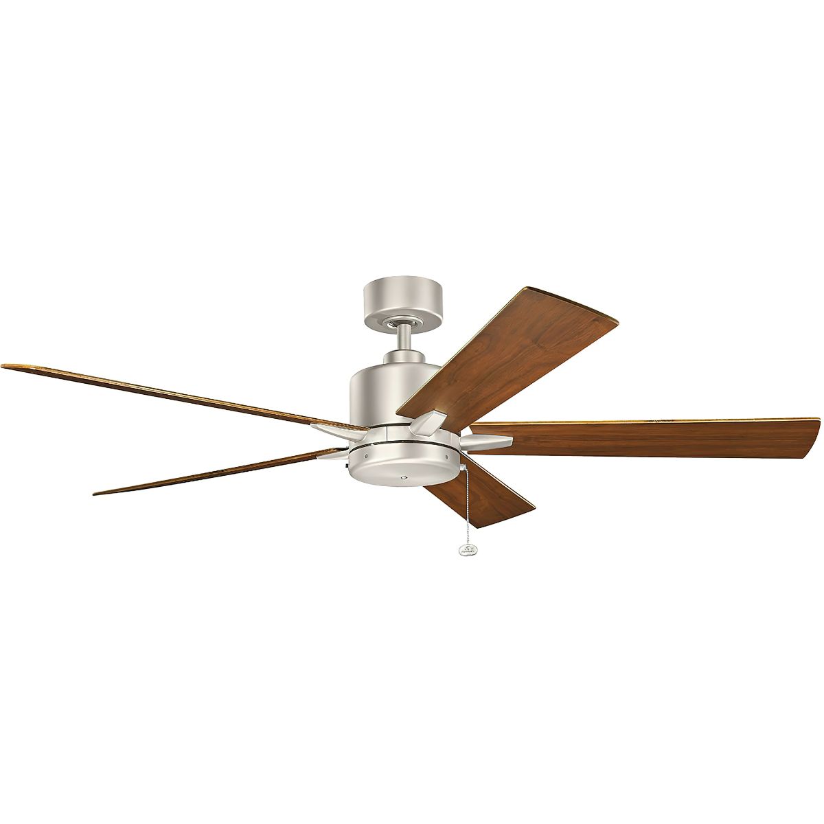 Lucian II 60 Inch Brushed Nickel Indoor Ceiling Fan with Pull Chain - Bees Lighting