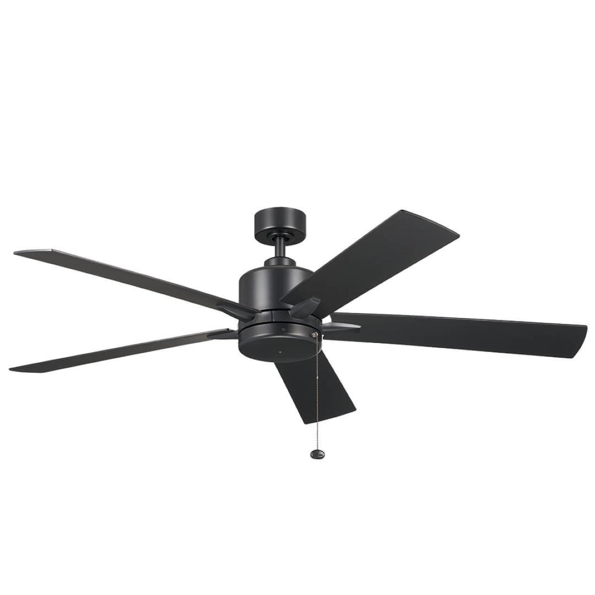 Lucian II 60 Inch Satin Black Indoor Ceiling Fan with Pull Chain - Bees Lighting