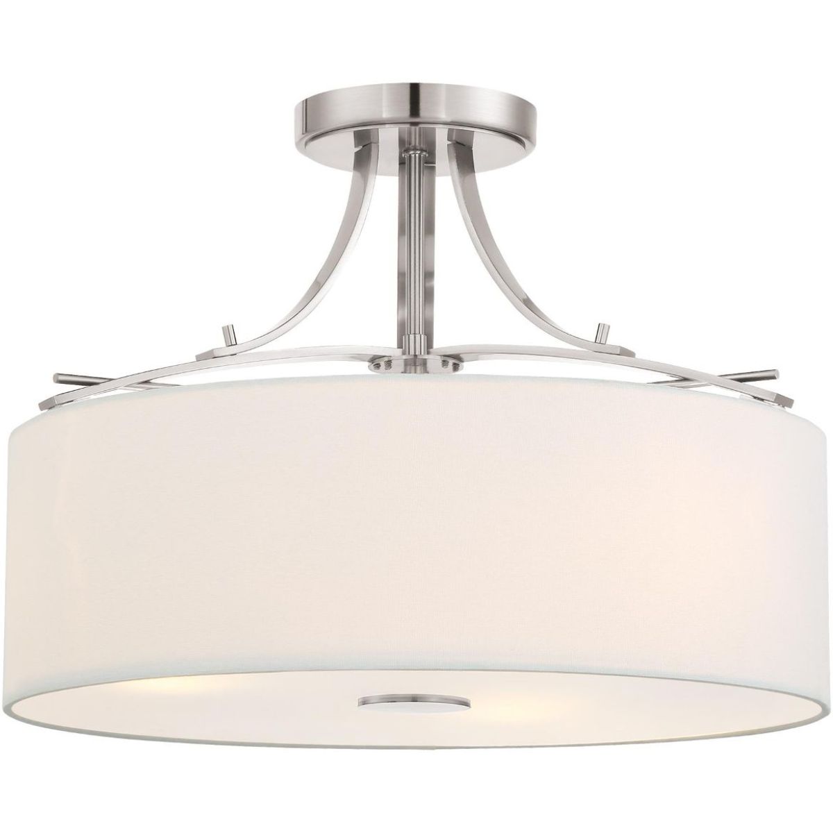 Poleis 17 in. 3 Lights Semi flush Mount Light Brushed Nickel finish