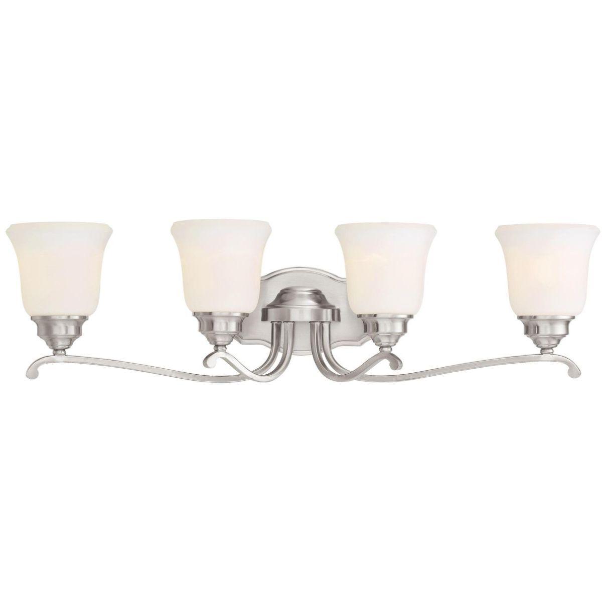 Savannah Row 31 in. 4 Lights Vanity Light Brushed Nickel finish - Bees Lighting