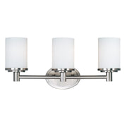 Cylinder 21" 3-Light Bath Vanity, Satin Nickel Finish - Bees Lighting