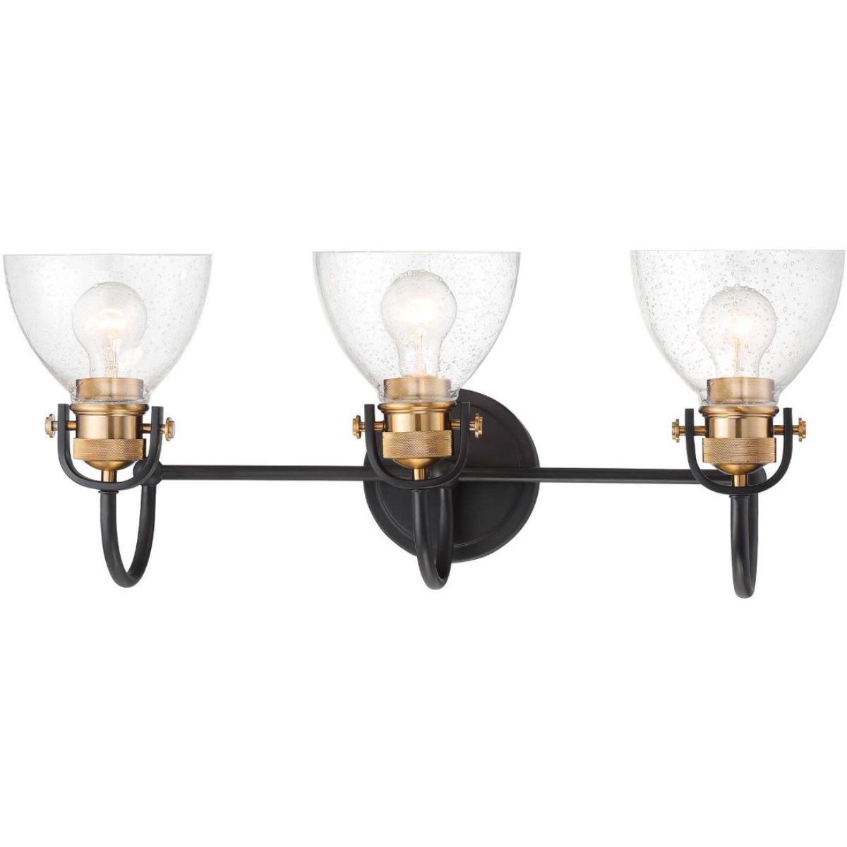 Monico 26 in. 3 Lights Vanity Light Bronze & Brass finish - Bees Lighting