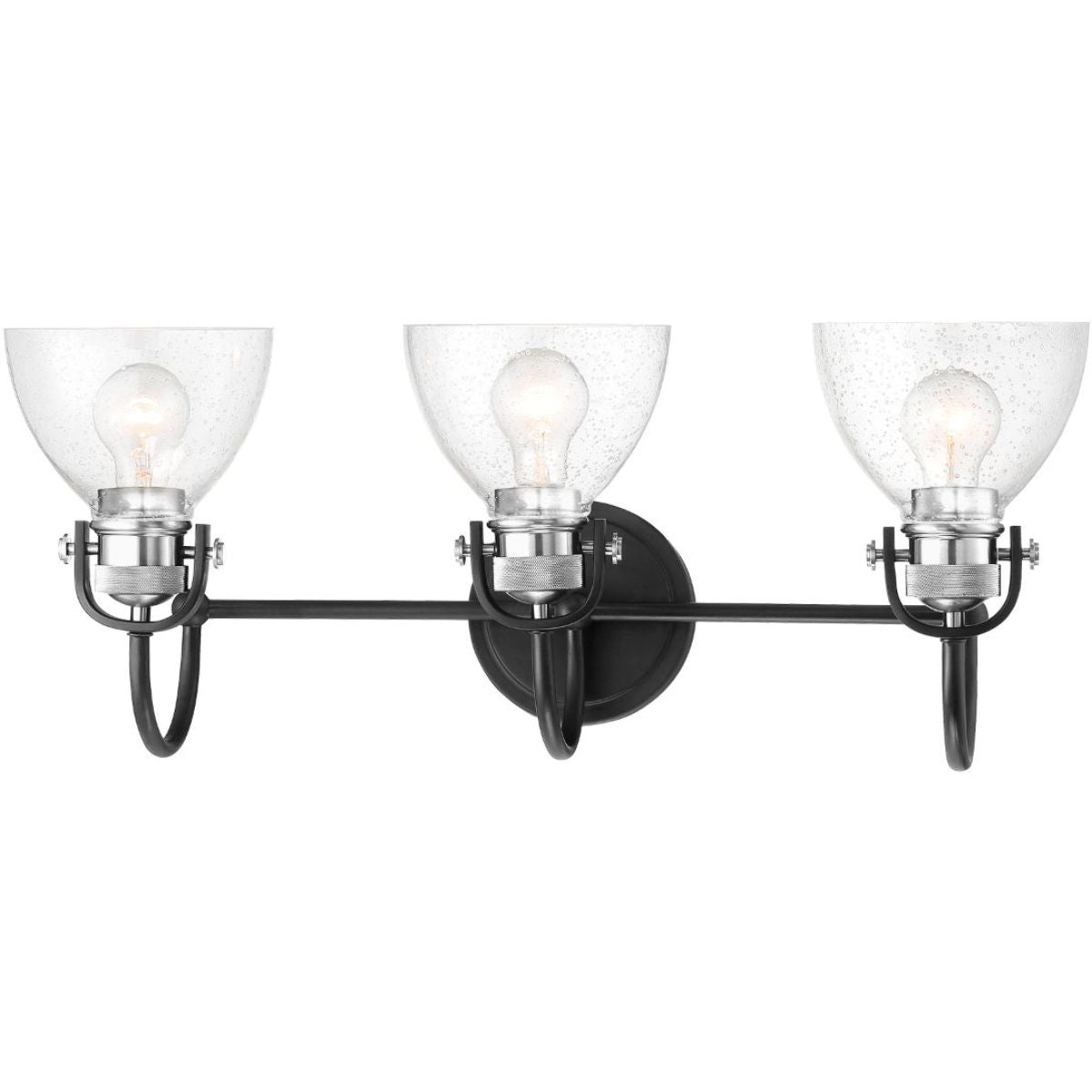 Monico 26 in. 3 Lights Vanity Light Matte Black & Polished Nickel finish - Bees Lighting