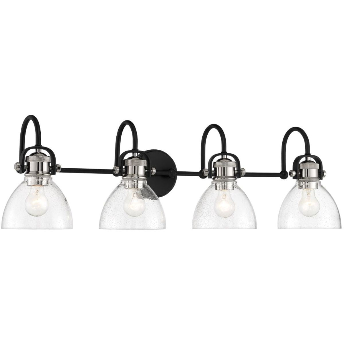 Monico 38 in. 4 Lights Vanity Light Black & Polished Nickel finish - Bees Lighting
