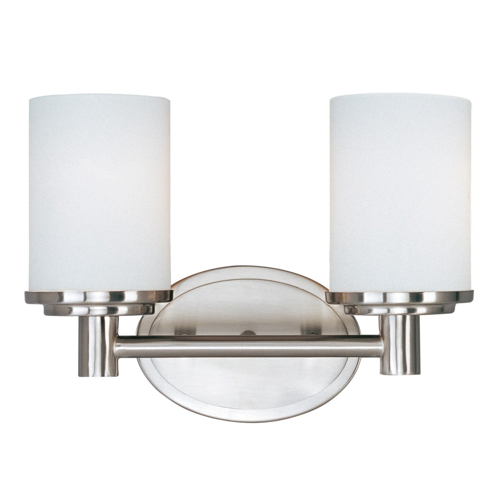 Cylinder 13" 2-Light Bath Vanity, Satin Nickel Finish - Bees Lighting
