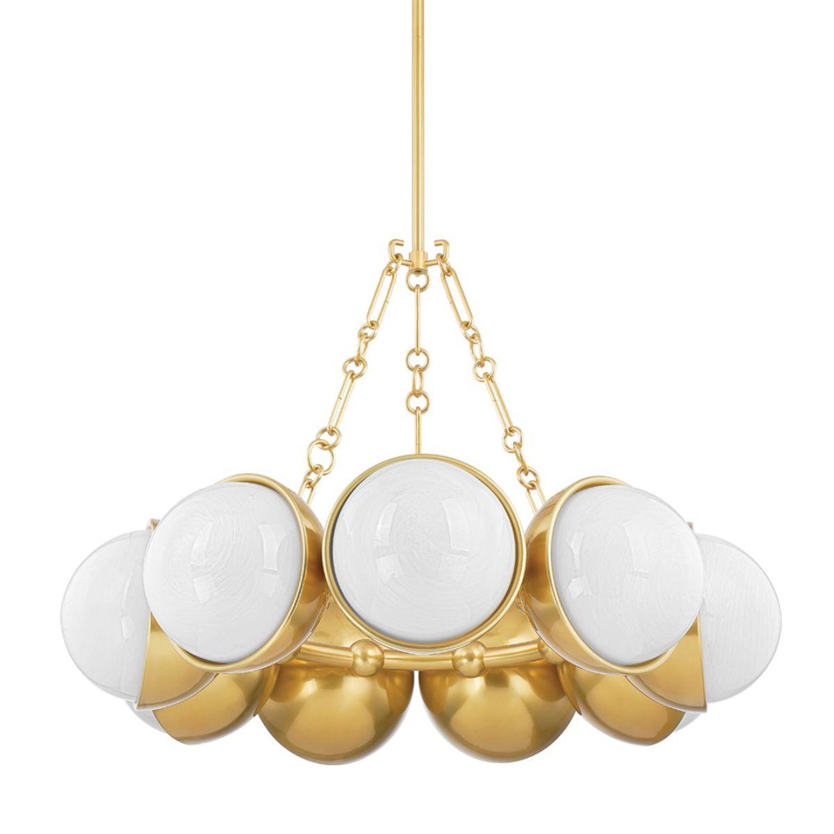 Althea Chandelier vintage polished brass Finish - Bees Lighting