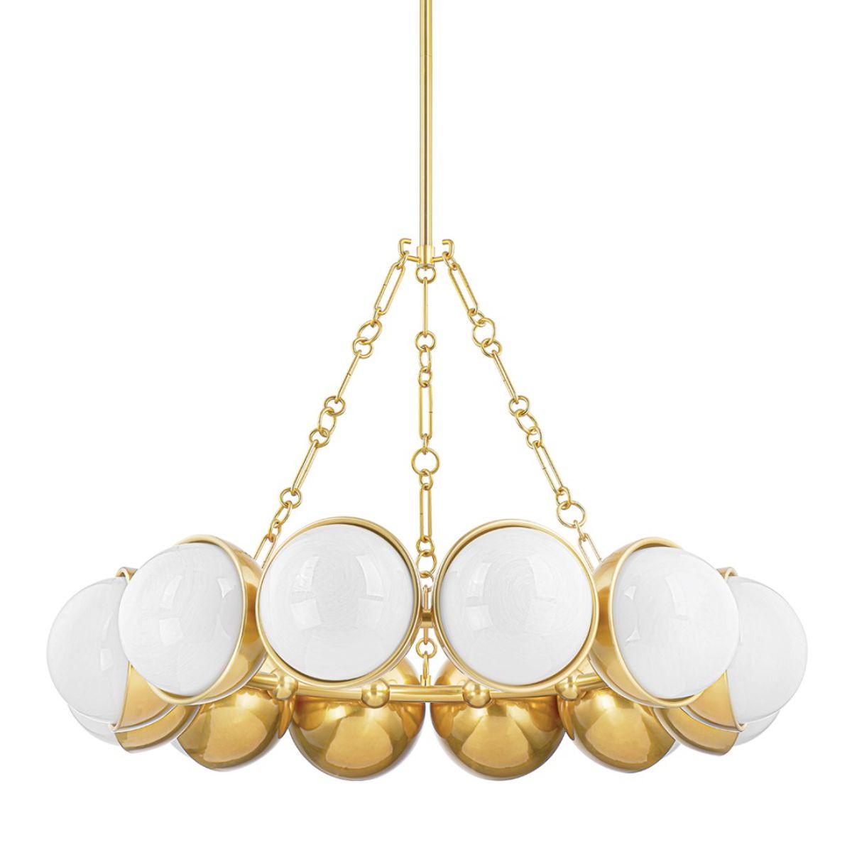 Althea Chandelier vintage polished brass Finish - Bees Lighting