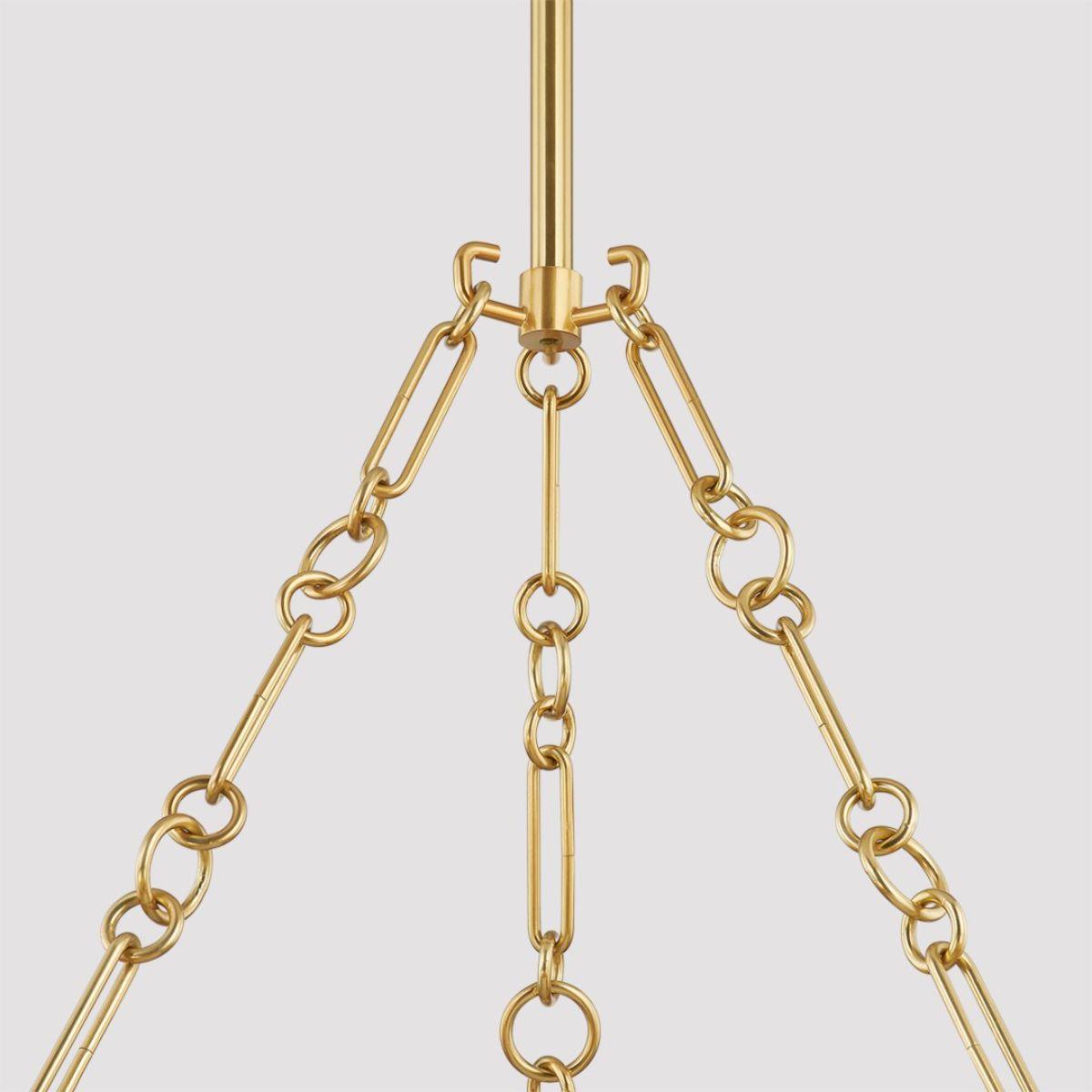 Althea 43 in. 12 lights Chandelier vintage polished brass Finish - Bees Lighting