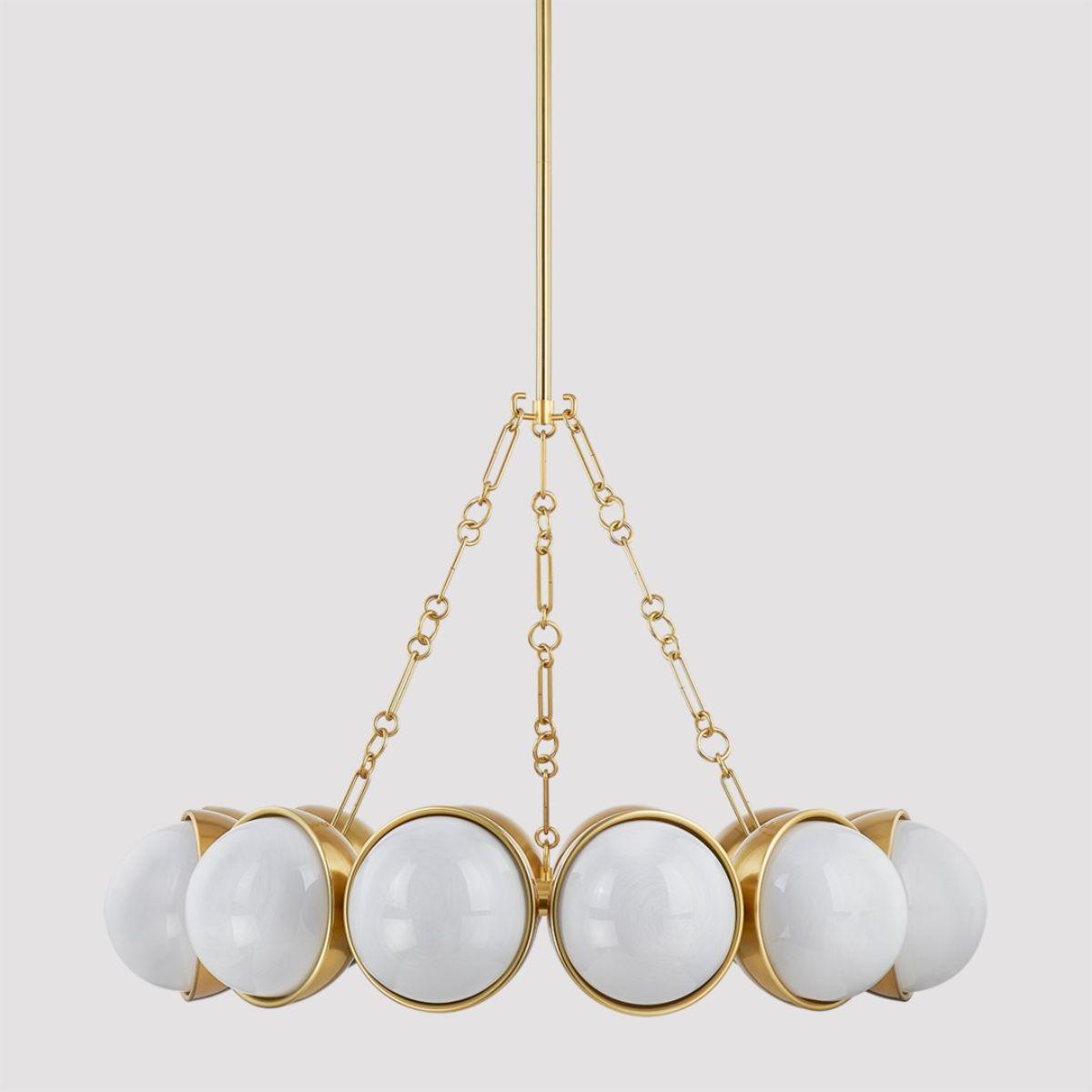 Althea 43 in. 12 lights Chandelier vintage polished brass Finish - Bees Lighting