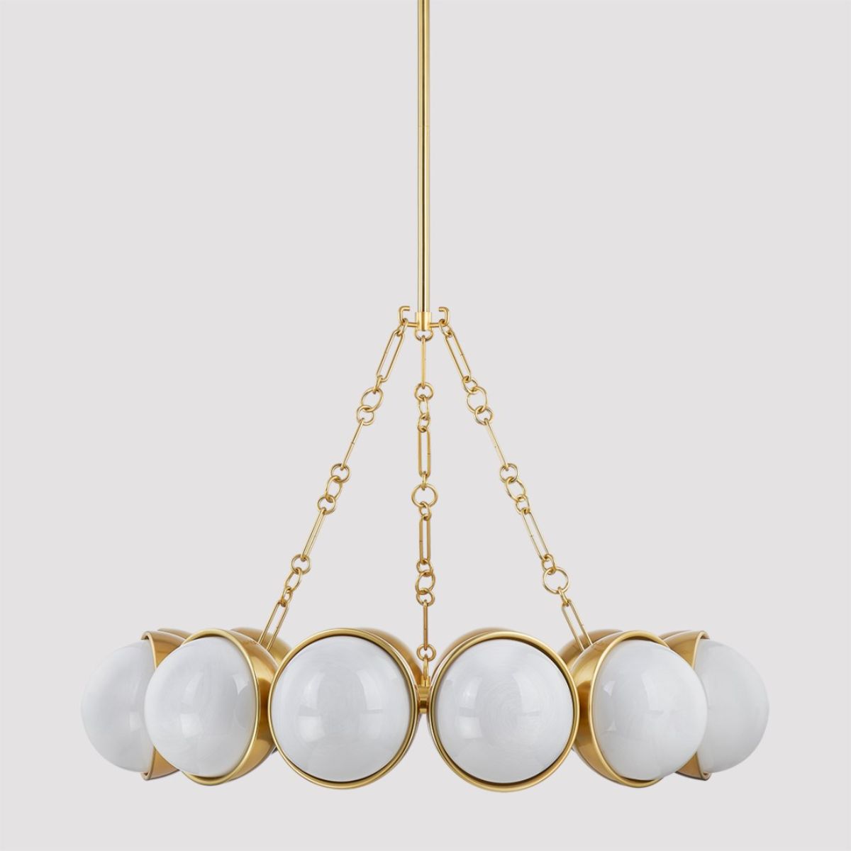 Althea 43 in. 12 lights Chandelier vintage polished brass Finish - Bees Lighting
