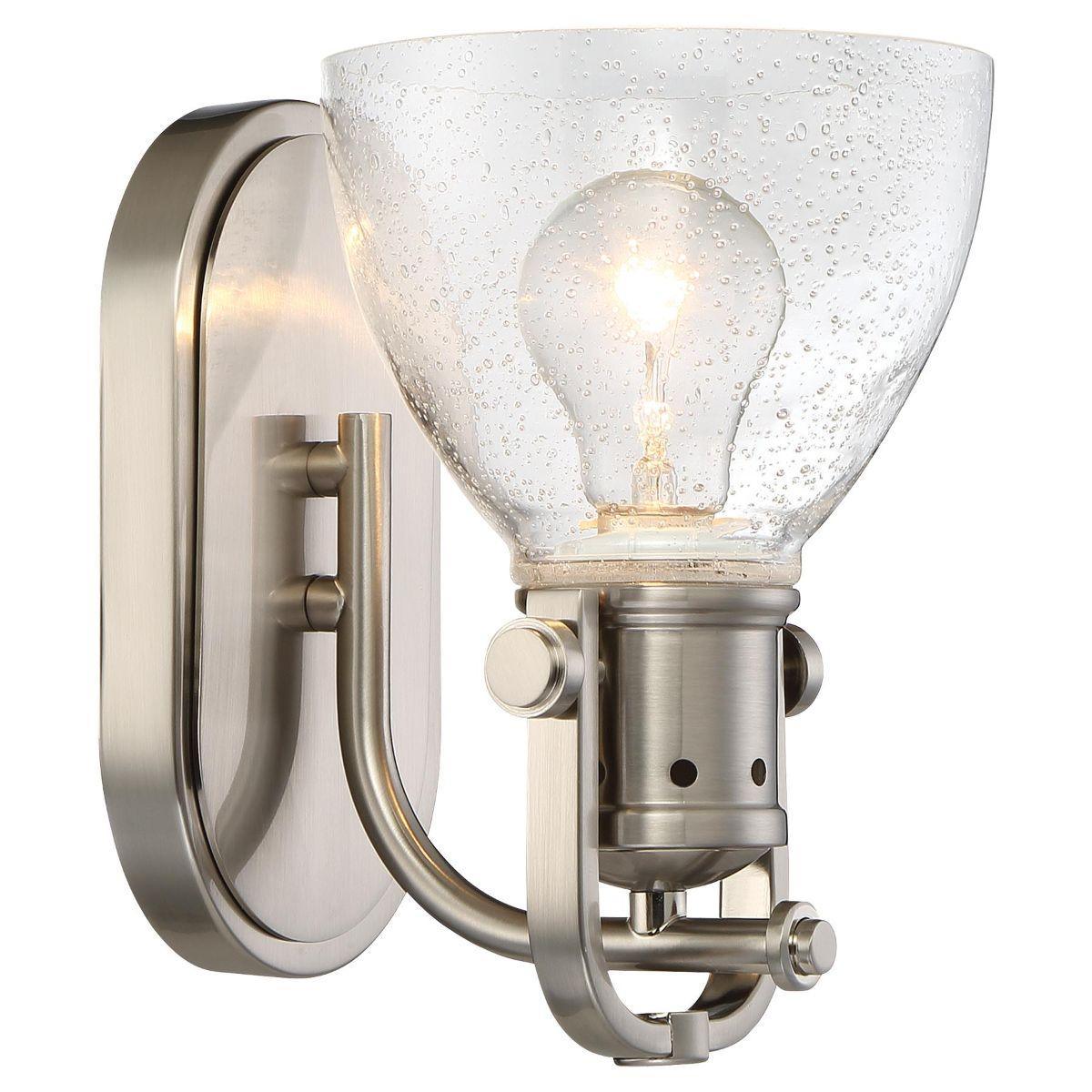 9 in. Armed Sconce Brushed Nickel finish