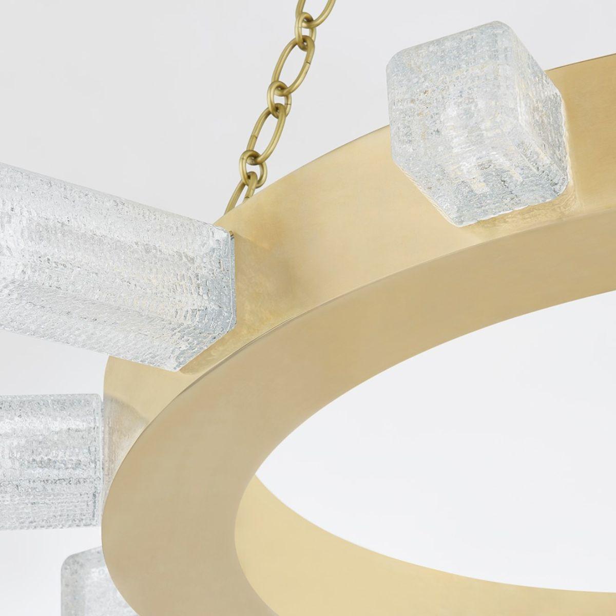 Citrine LED Chandelier vintage brass Finish - Bees Lighting