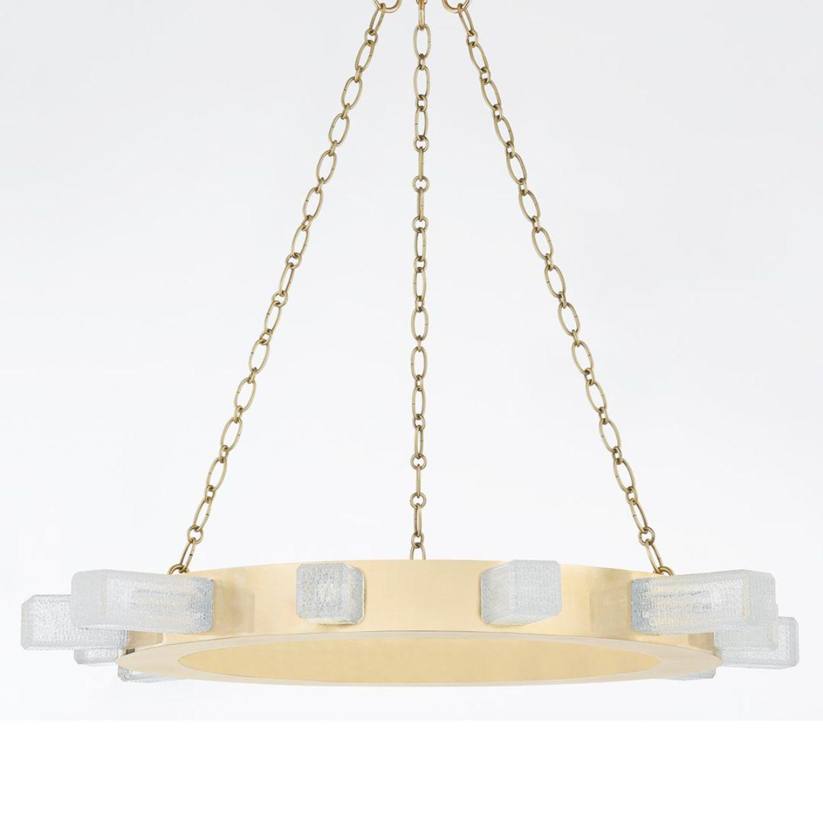 Citrine LED Chandelier vintage brass Finish - Bees Lighting