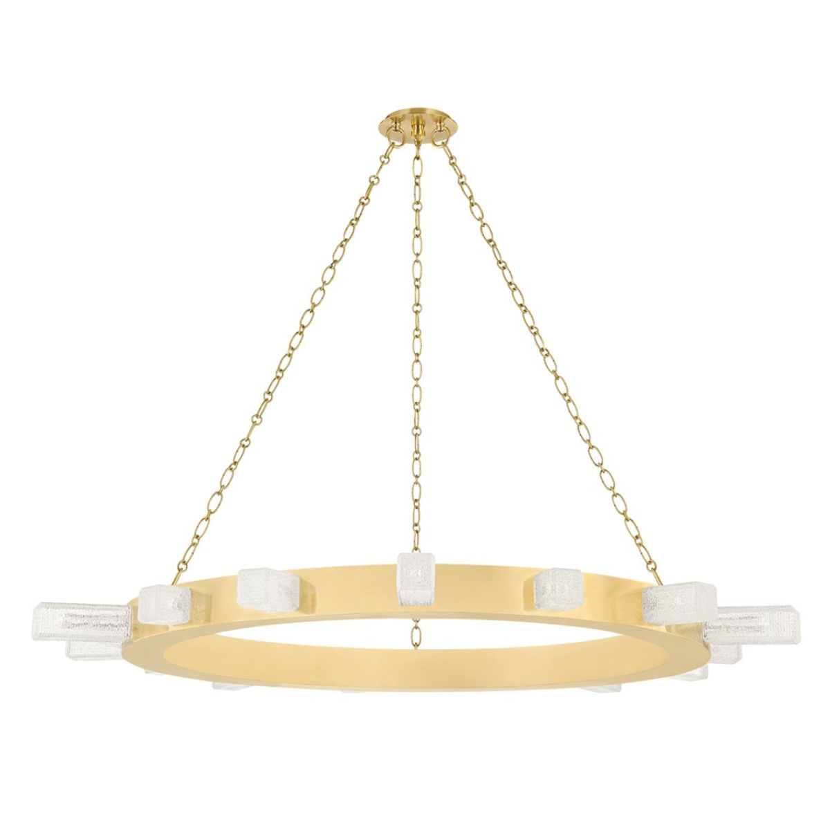 Citrine LED Chandelier vintage brass Finish - Bees Lighting