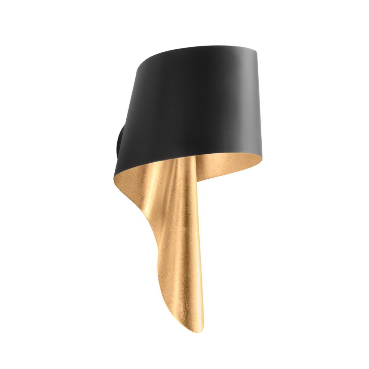 Lucia 17 in. Wall Sconce vintage gold leaf and soft black Finish - Bees Lighting