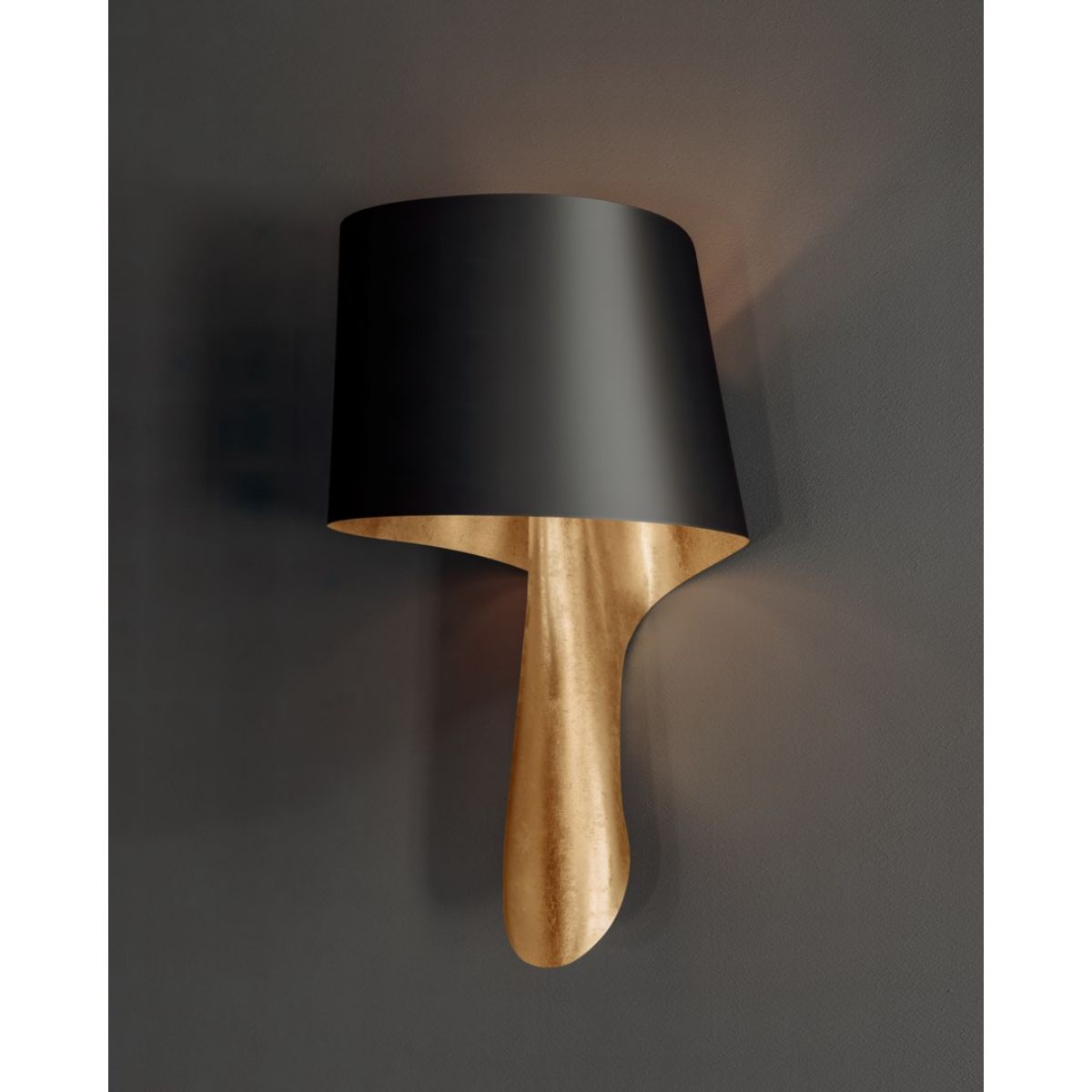 Lucia 17 in. Wall Sconce vintage gold leaf and soft black Finish - Bees Lighting