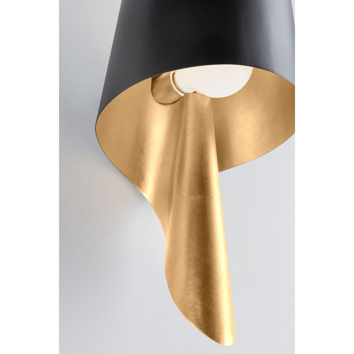 Lucia 17 in. Wall Sconce vintage gold leaf and soft black Finish - Bees Lighting