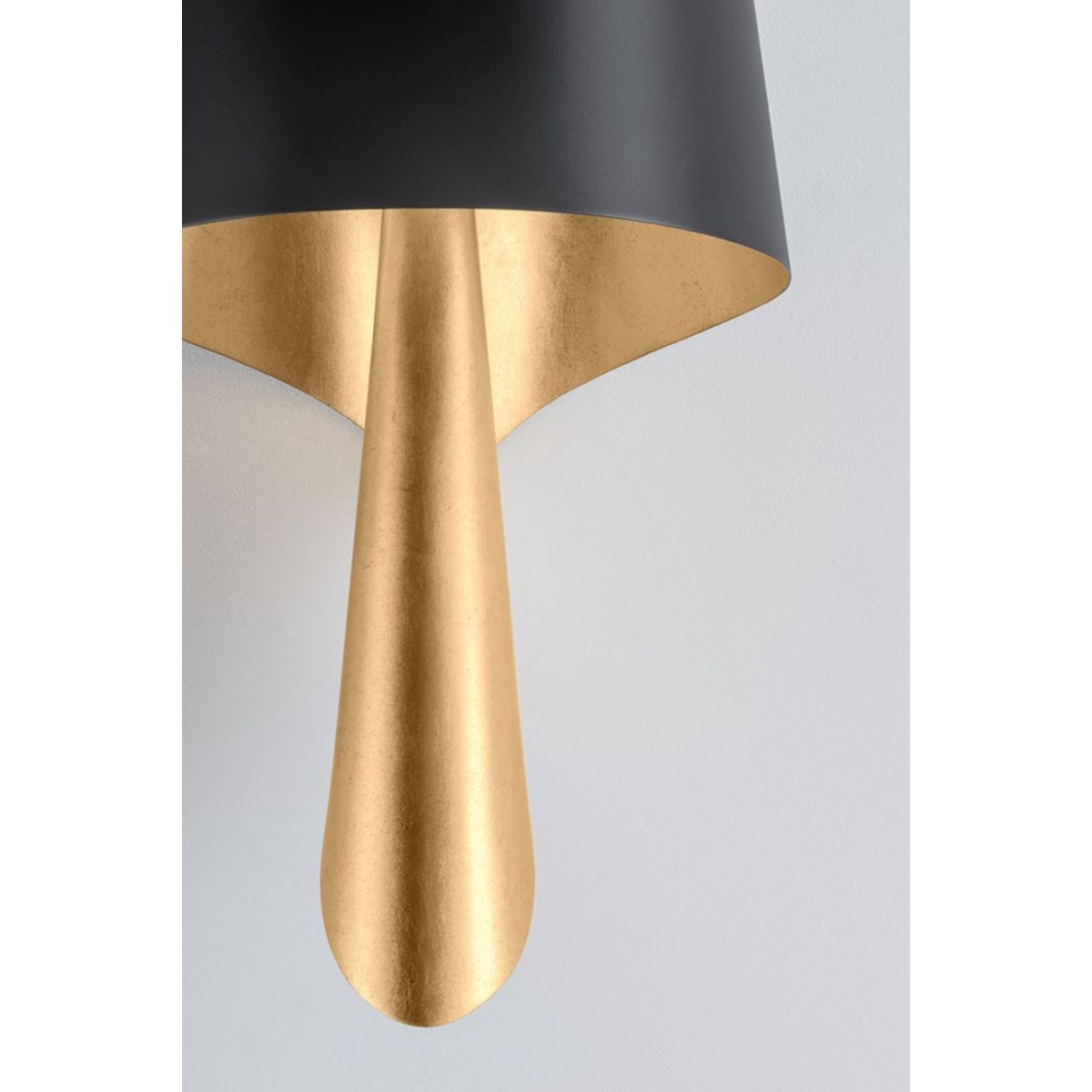Lucia 17 in. Wall Sconce vintage gold leaf and soft black Finish