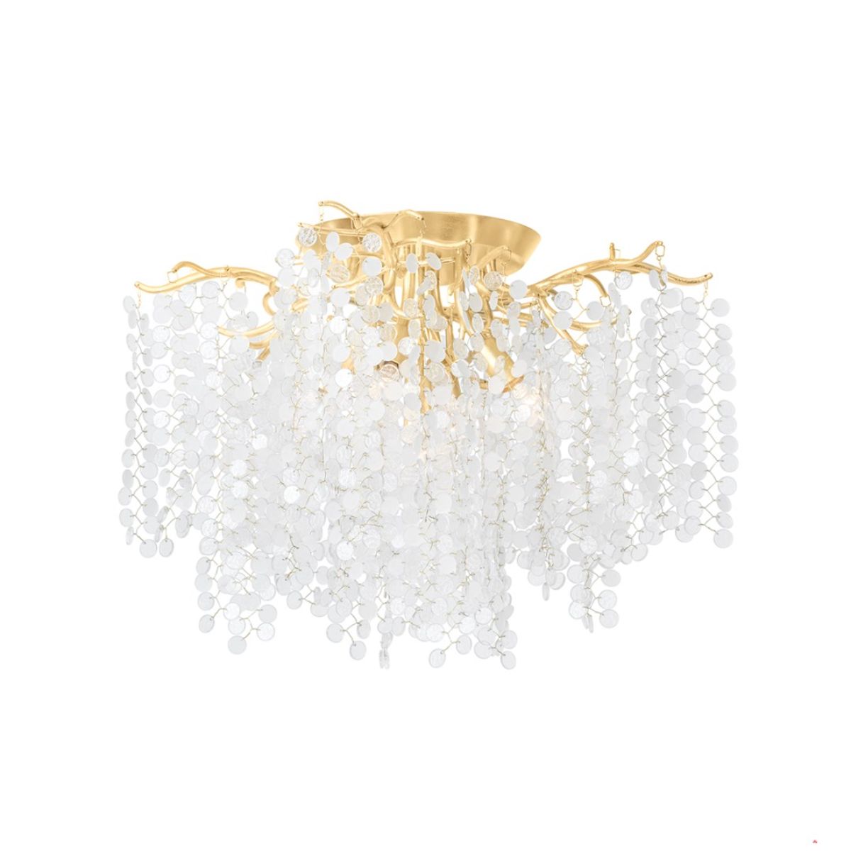 Genoa 24 in. 5 lights Semi-Flush Mount Light gold leaf Finish - Bees Lighting