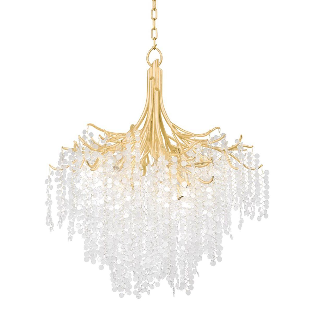 Genoa 32 in. 9 lights Chandelier gold leaf Finish - Bees Lighting