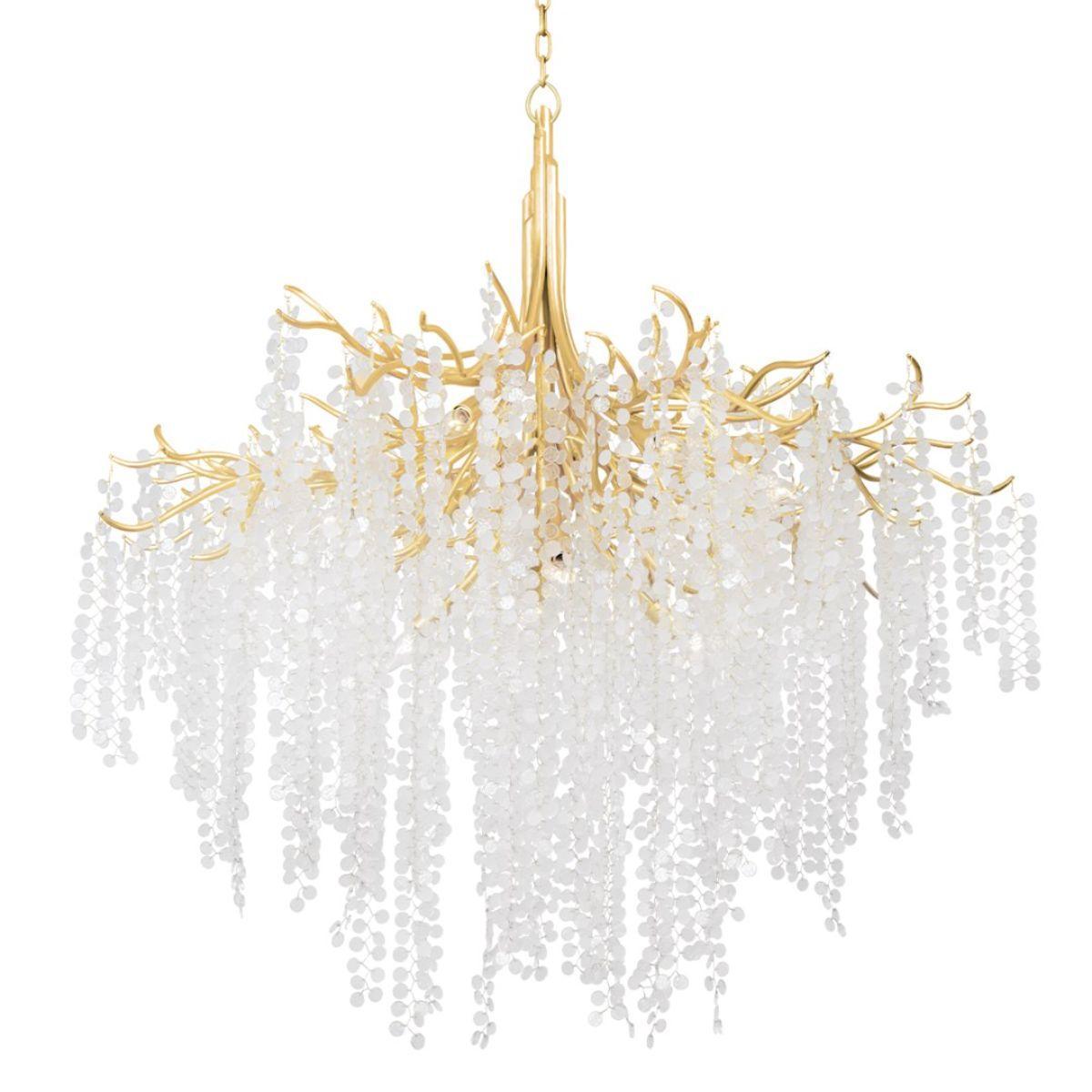 Genoa 49 in. 12 lights Chandelier gold leaf Finish - Bees Lighting