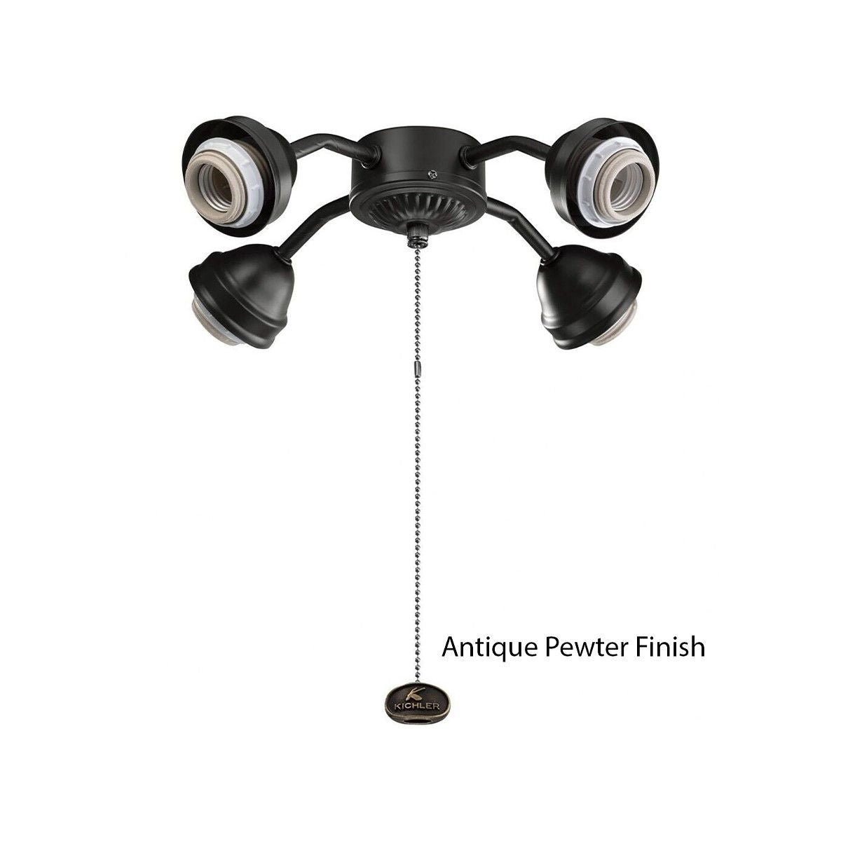 Kichler 13" 4 LED Lights Bent Arm Fitter Light Kit, Antique Pewter Finish - Bees Lighting