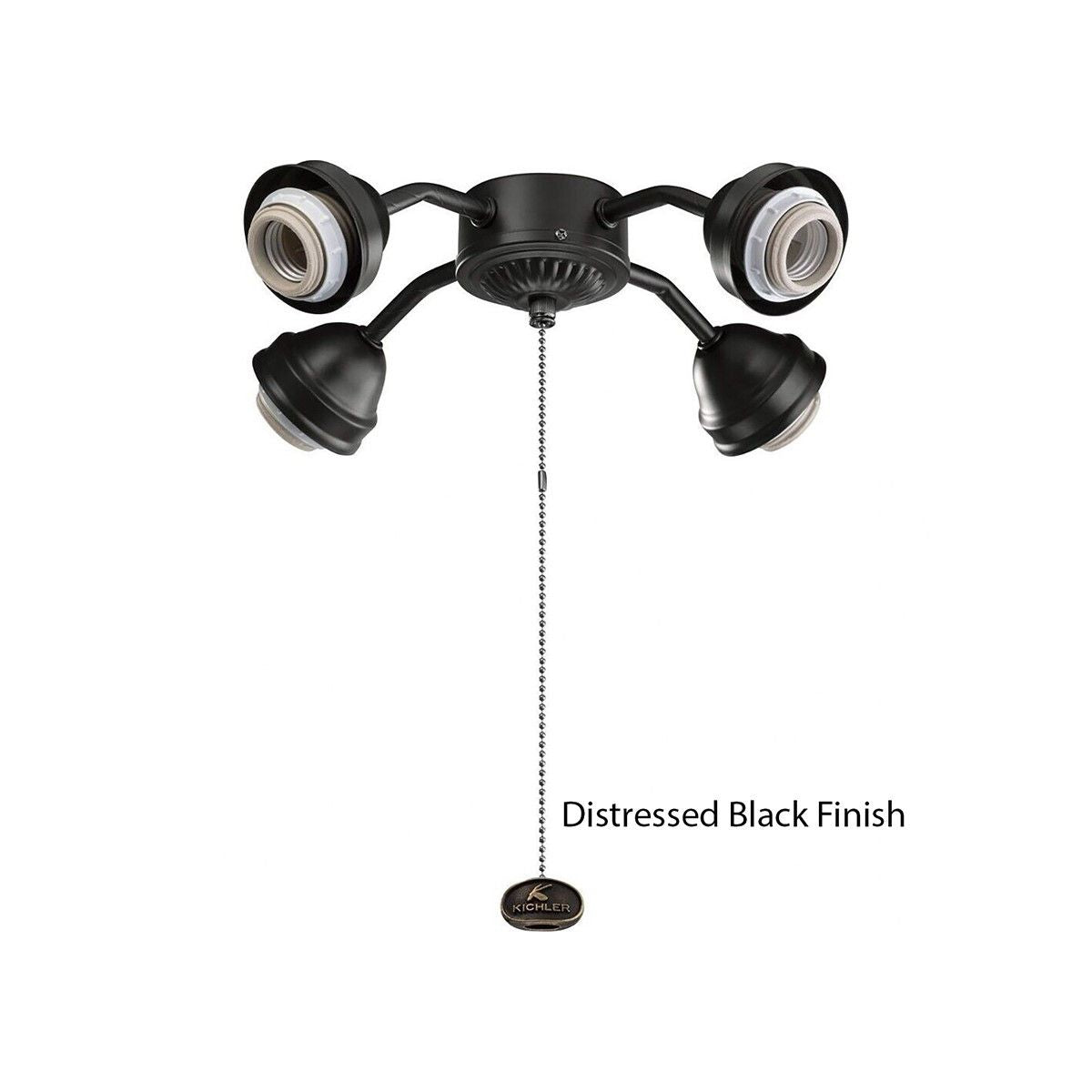 Kichler 13" 4 LED Lights Bent Arm Fitter Light Kit, Distressed Black Finish - Bees Lighting