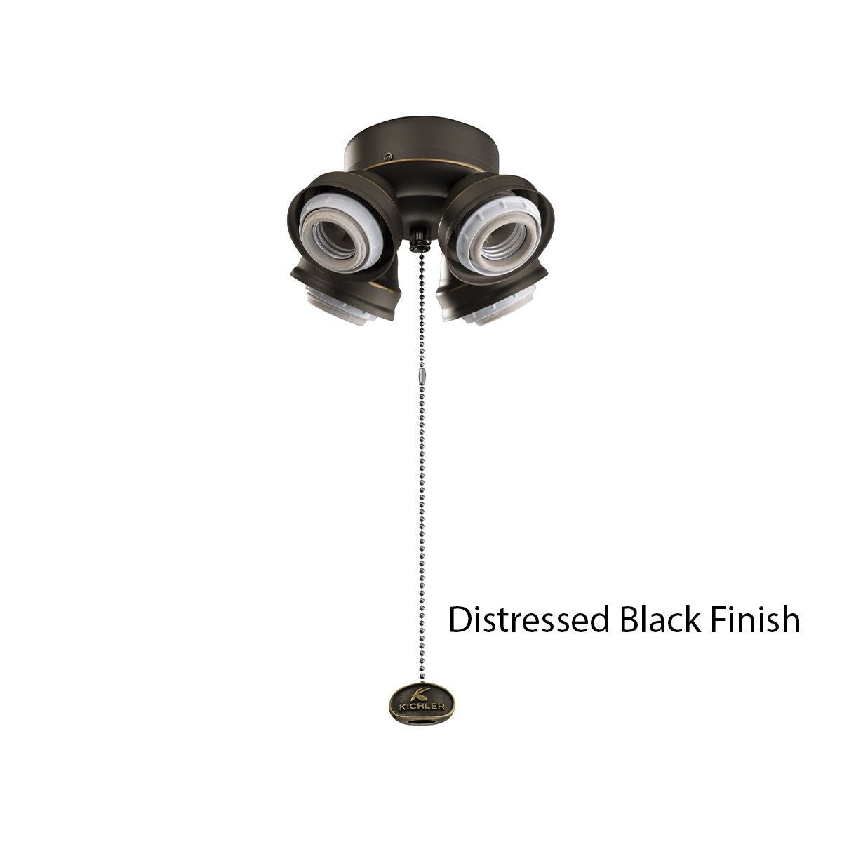 Kichler 7" 4 LED Lights Turtle Fitter Light Kit, Distressed Black Finish - Bees Lighting