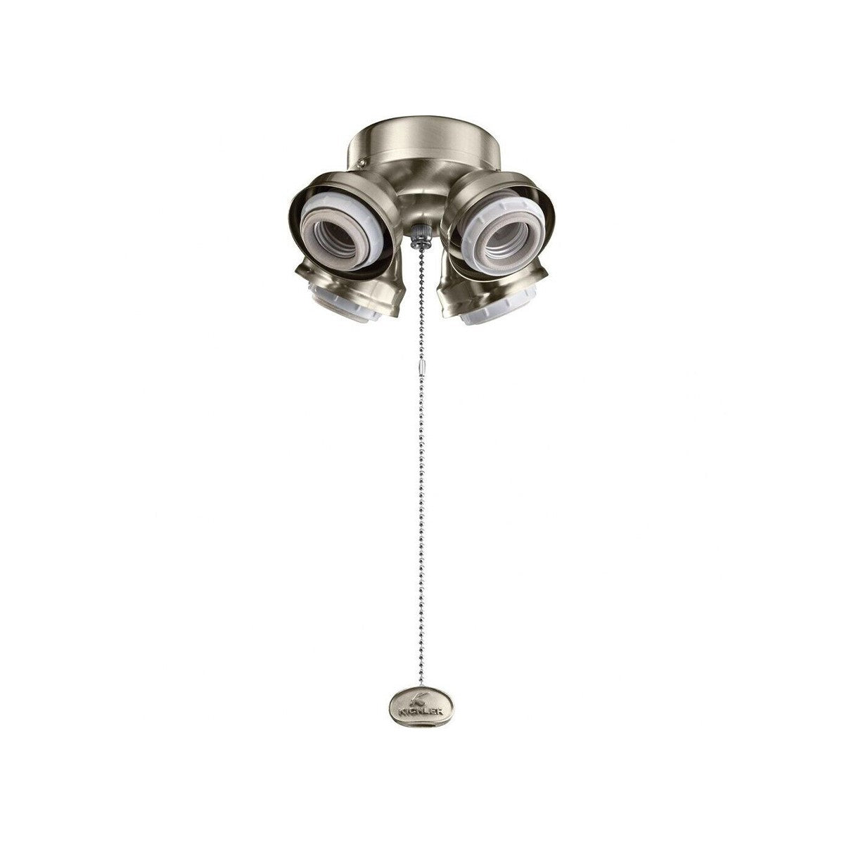 7 In. 4 LED Lights Turtle Fitter Ceiling Fan Light Kit, Brushed Nickel Finish - Bees Lighting