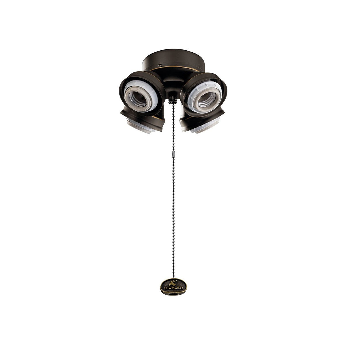 7 In. 4 LED Lights Turtle Fitter Ceiling Fan Light Kit, Olde Bronze Finish - Bees Lighting