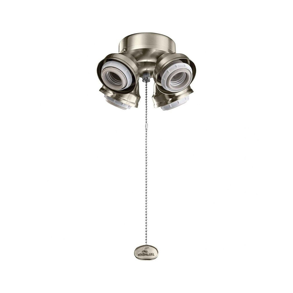 7 In. 4 LED Lights Turtle Fitter Ceiling Fan Light Kit, Satin Natural Bronze Finish - Bees Lighting