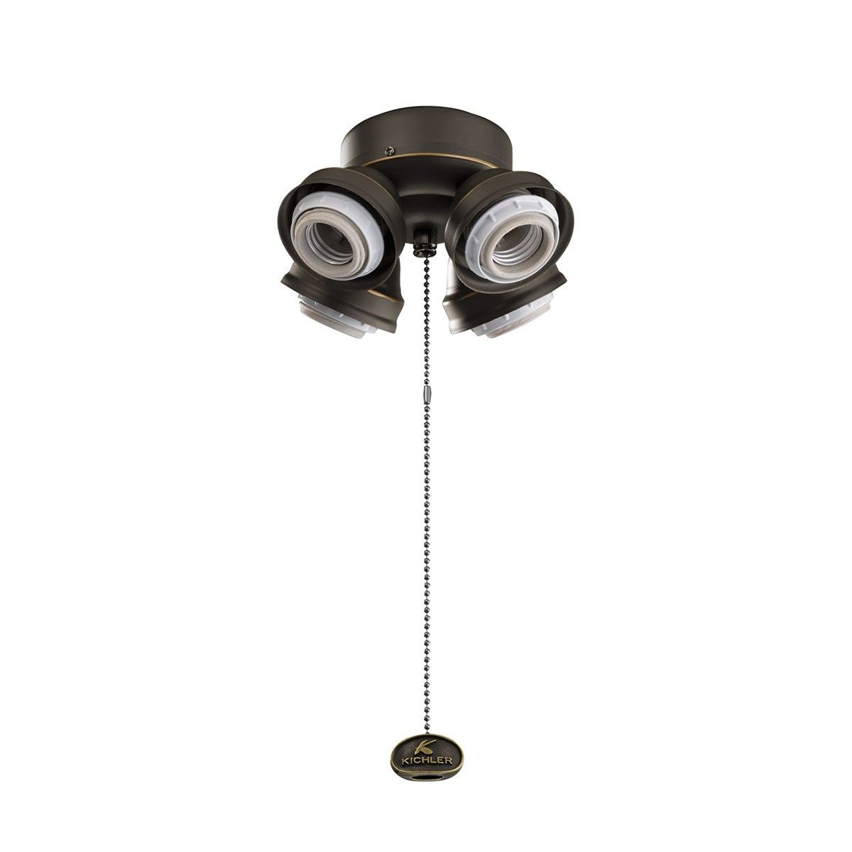 7 In. 4 LED Lights Turtle Fitter Ceiling Fan Light Kit, White Finish - Bees Lighting
