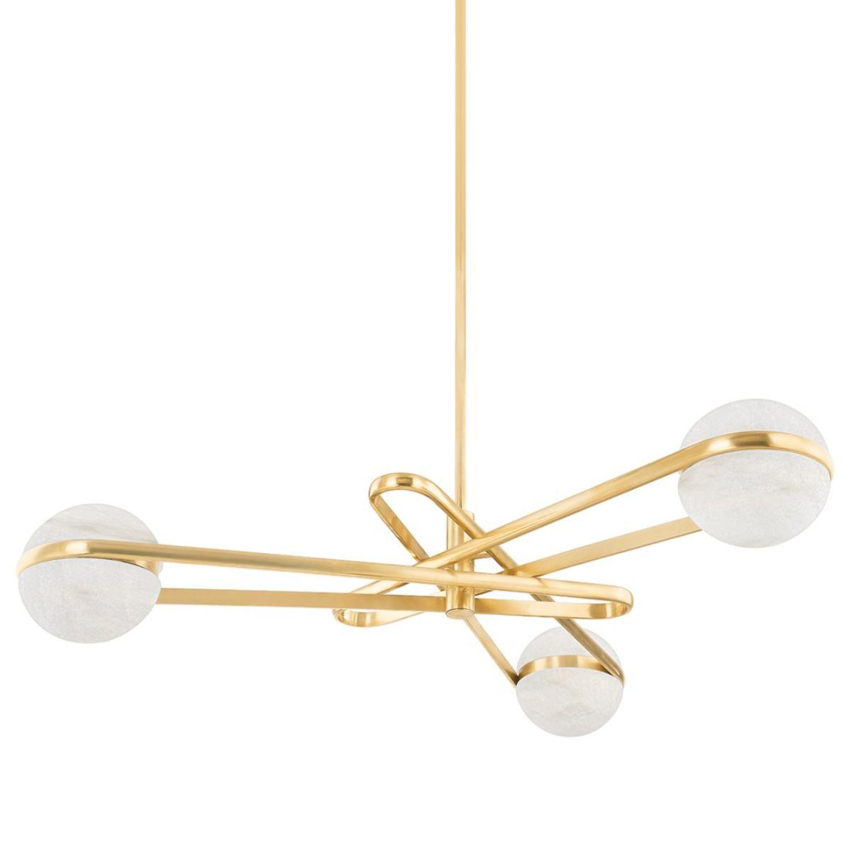 Kyomi 52 in. 6 lights LED Chandelier vintage brass Finish - Bees Lighting
