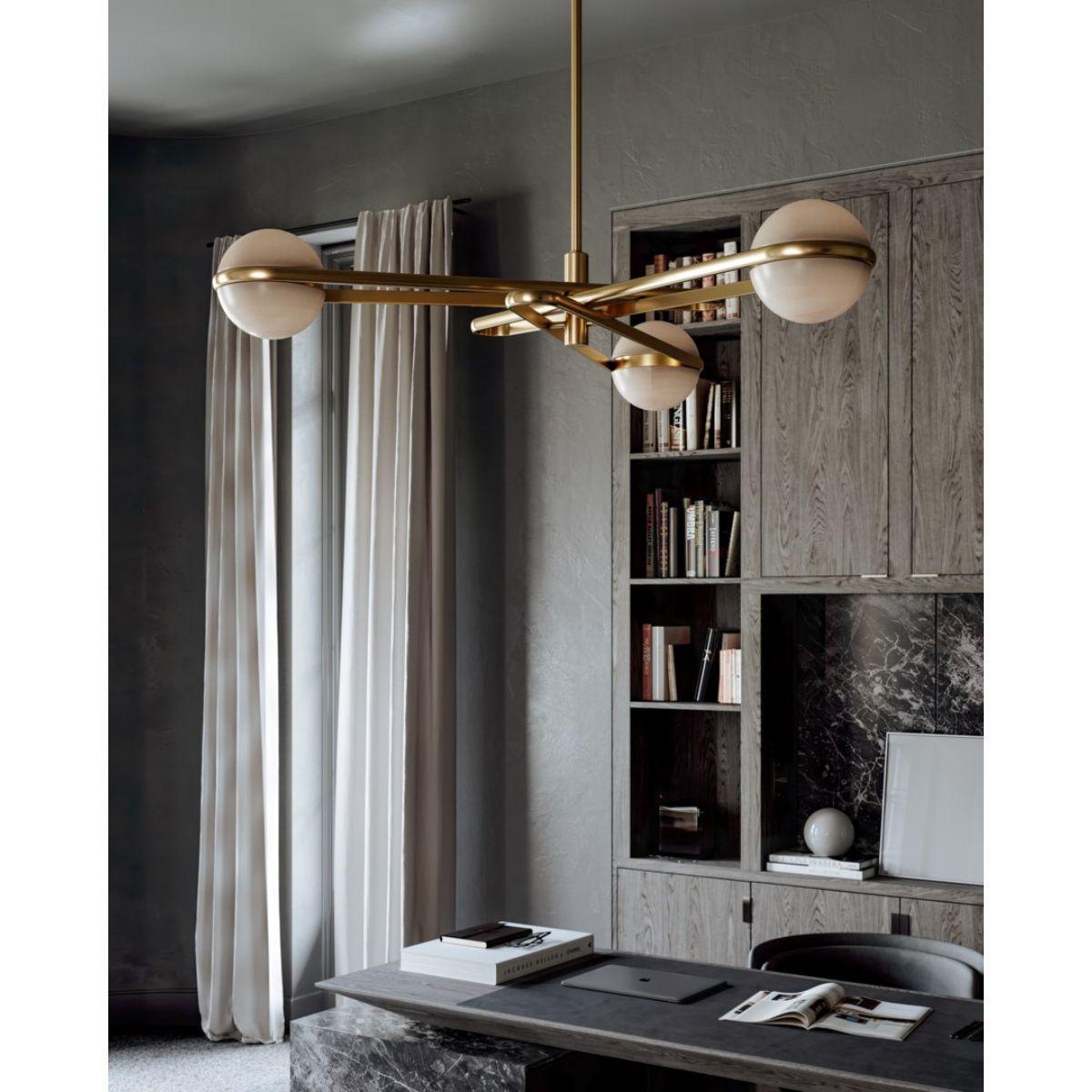 Kyomi 52 in. 6 lights LED Chandelier vintage brass Finish - Bees Lighting