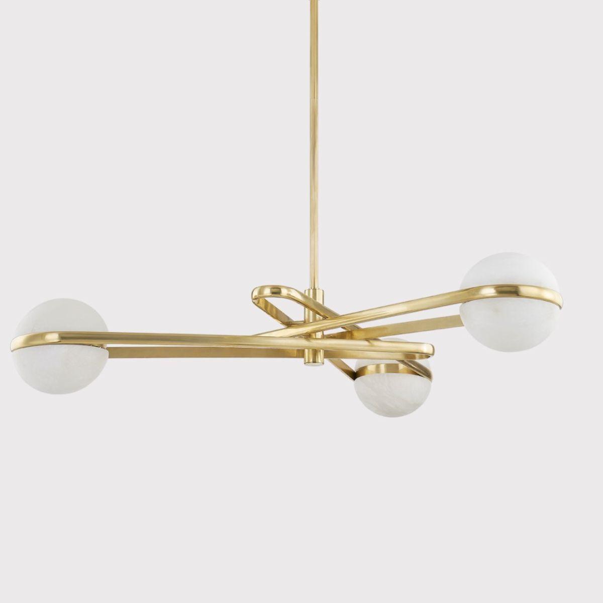 Kyomi 52 in. 6 lights LED Chandelier vintage brass Finish - Bees Lighting